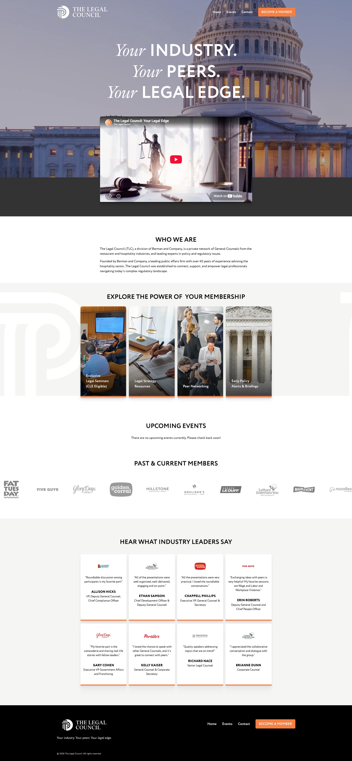 The Legal Council website after the rebrand